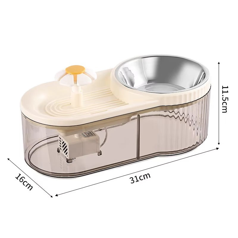 Large-Capacity Automatic Flowing Water Dispenser for Cats & Dogs with Integrated Small Flower Design – Pet Water Bowl