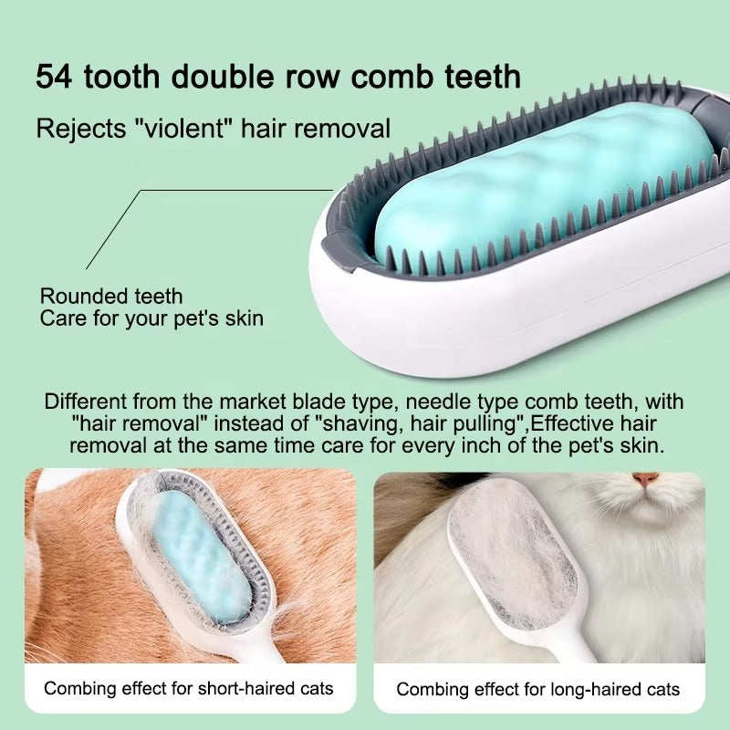 New Design Pet Brush with Water Tank - Cat Comb for Sticky & Floating Hair Removal