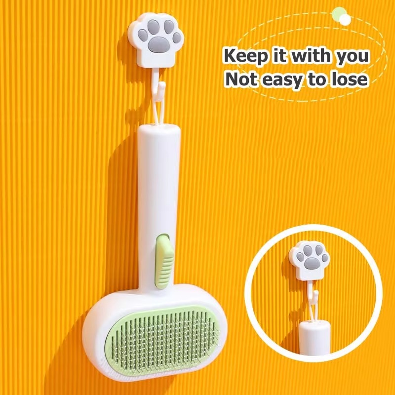 2-in-1 Pet Hair Remover Brush - Self-Cleaning for Dogs & Cats, Removes Floating Hair