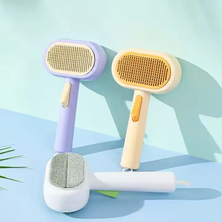 2-in-1 Pet Hair Remover Brush - Self-Cleaning for Dogs & Cats, Removes Floating Hair
