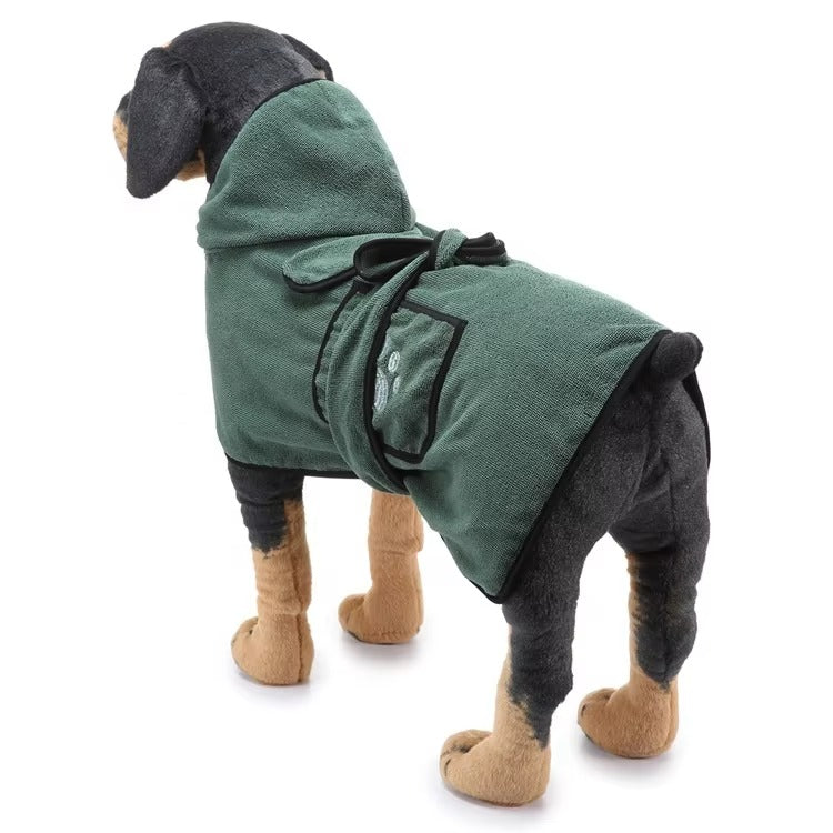 Dog Drying Robe - Easy to Wear, Quick-Drying Pet Bath Towel & Bathrobe