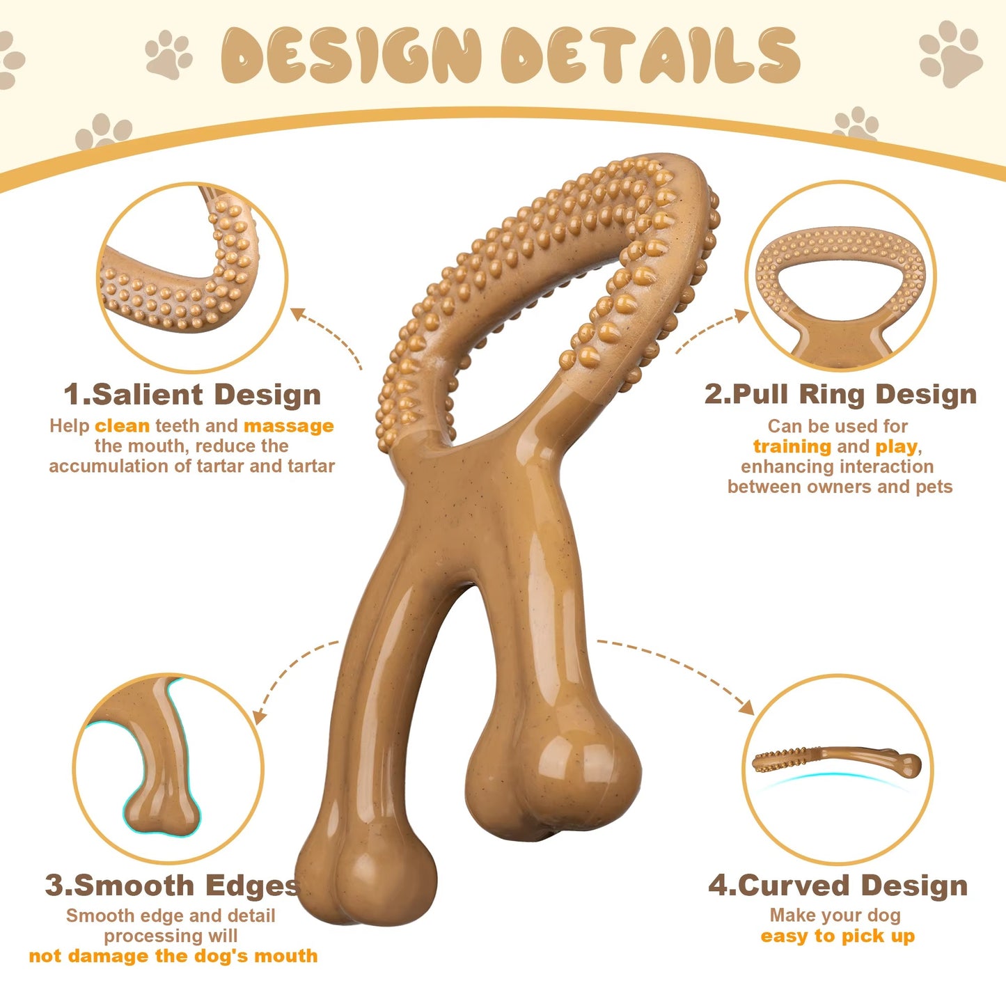 Dog Chew Toys for Aggressive Chewers Beef Flavor Indestructible Dog Teething Bones for Dog Pet Toy with Nylon
