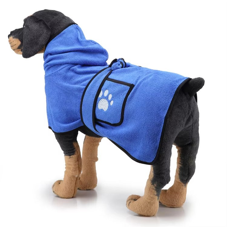Dog Drying Robe - Easy to Wear, Quick-Drying Pet Bath Towel & Bathrobe
