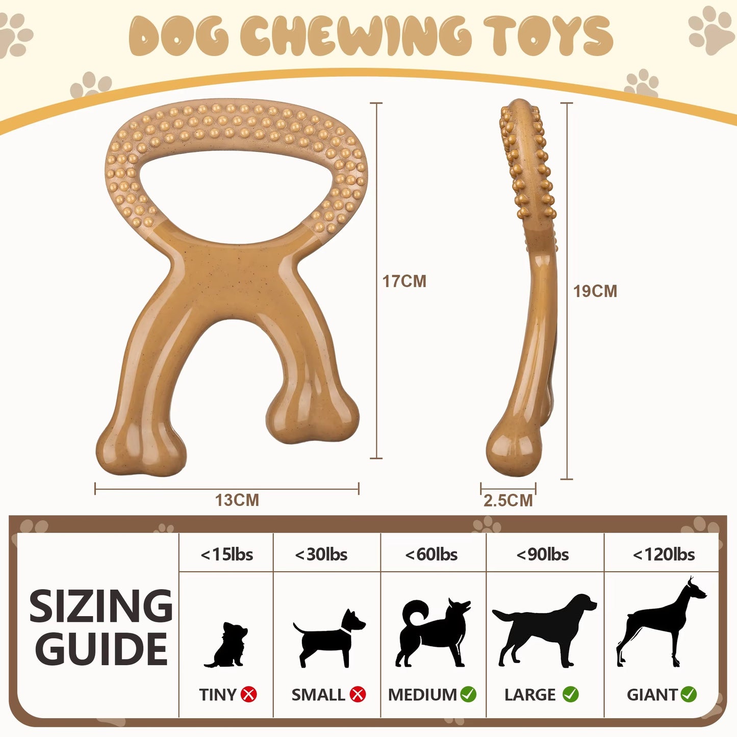 Dog Chew Toys for Aggressive Chewers Beef Flavor Indestructible Dog Teething Bones for Dog Pet Toy with Nylon