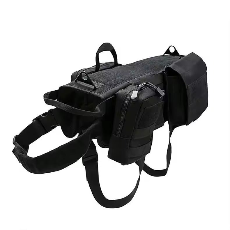 Tactical Dog Vest for Outdoor Patrol - Camouflage Harness Backpack