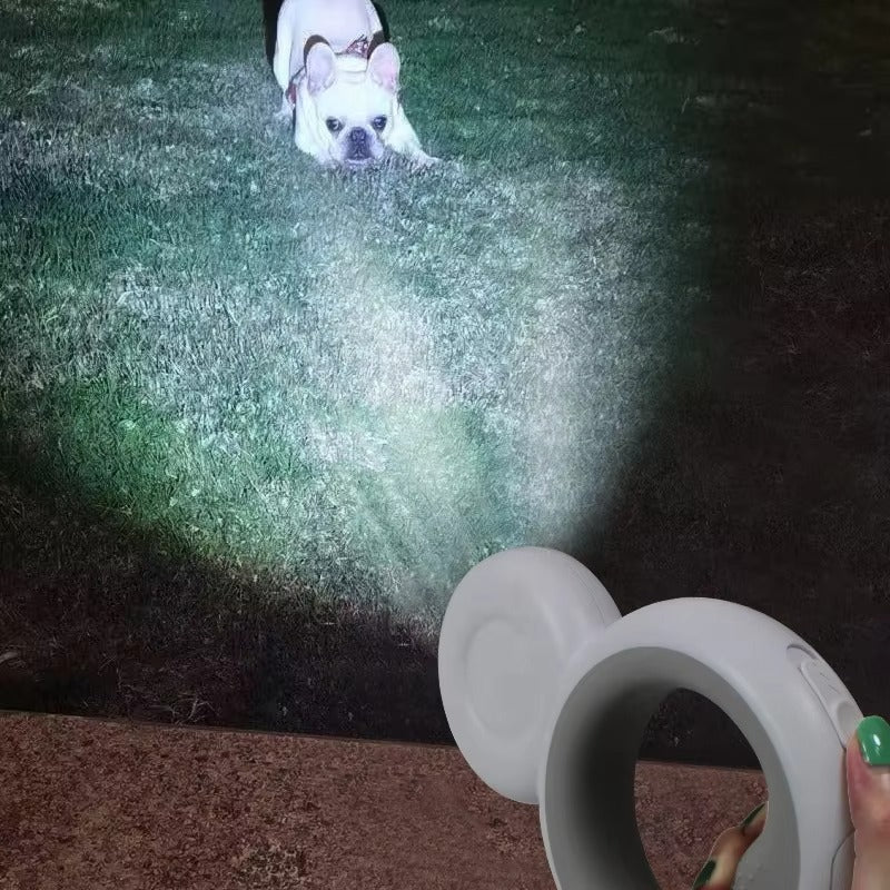 Automatic Portable LED Dog Leash with Poop Bag Dispenser & Flashlight - Retractable