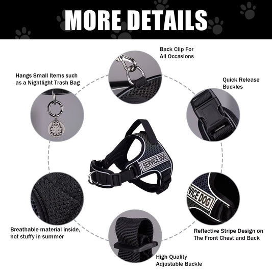 No-Pull Dog Harness with Reflective Safety Design - Breathable Adjustable Pet Vest for Outdoor Walking