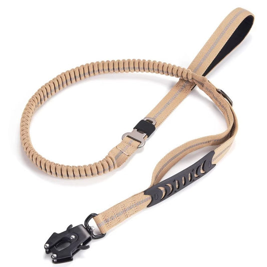 Car Safety Buckle Tactical Dog Leash with Handle - Heavy Duty Frog Clip Bungee Lead
