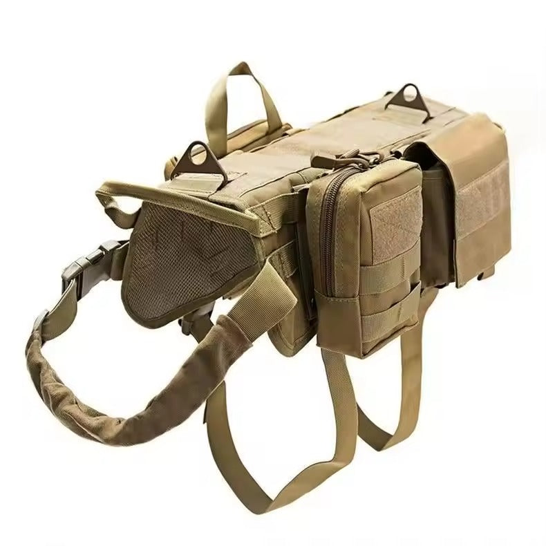 Tactical Dog Vest for Outdoor Patrol - Camouflage Harness Backpack
