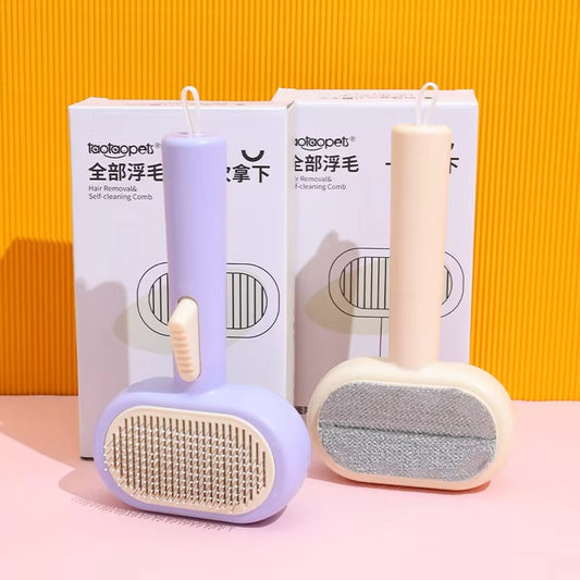 2-in-1 Pet Hair Remover Brush - Self-Cleaning for Dogs & Cats, Removes Floating Hair
